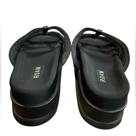 ROAM DEMI GLADIATOR STACK PLATFORM IN BLACK VEGAN LEATHER Size 10 - Picture 6 of 7